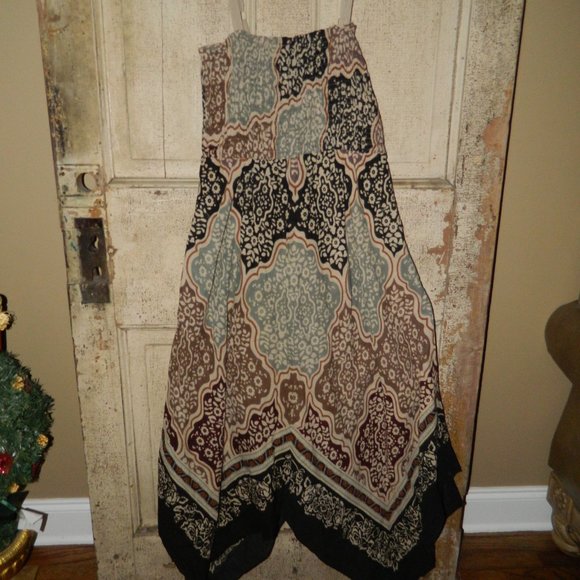 SOFT SURROUNDINGS Boho Beach Dress Handkerchief Style Size M (Y-17) - Picture 2 of 5